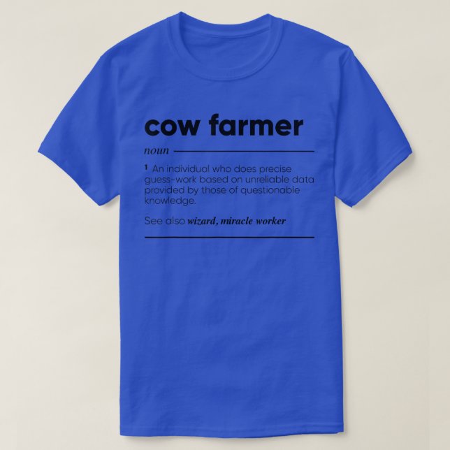 Cow Farmer Funny T-Shirt (Design devant)