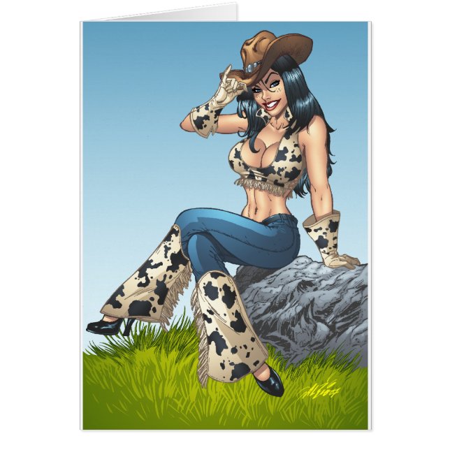 Cow-girl inclinant son illustration de casquette (Devant)