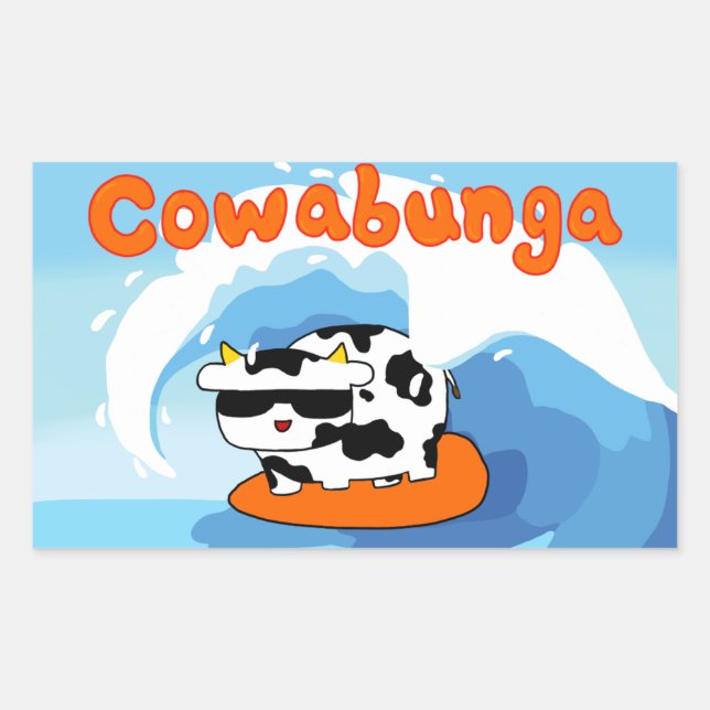 Cowabunga autocollant de vache de surf (Devant)