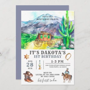 Cowboy 1er Anniversaire Invitation