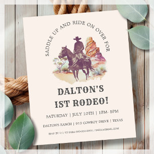 Cowboy 1st Rodeo Party Budget Anniversaire Invitat