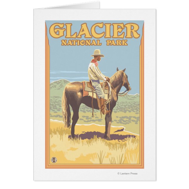 Cowboy à cheval - Parc national des Glaciers, (Devant)