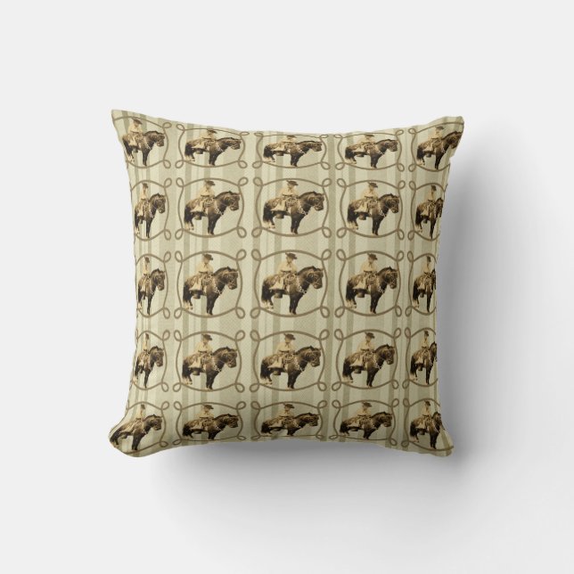 Cowboy à la maison occidental de cru de coussin de (Recto)