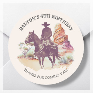 Cowboy Anniversaire Fête Favoriser Stickers