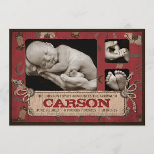 Cowboy Baby Faire-part Card 2