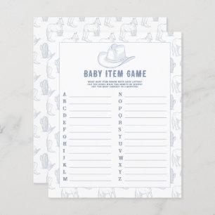 Cowboy - Baby Item Game. Jeu baby shower