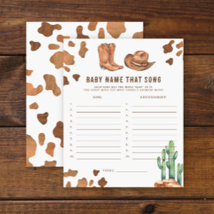 Cowboy Baby shower - Baby name cette chanson