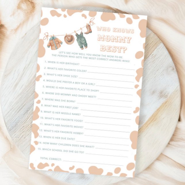 Cowboy Baby shower Occidental Qui Connaît Mommy Me (Créateur téléchargé)