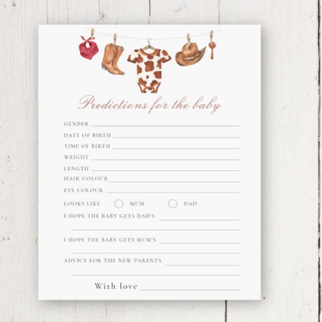 Cowboy baby shower - predictions and advice baby (Créateur téléchargé)