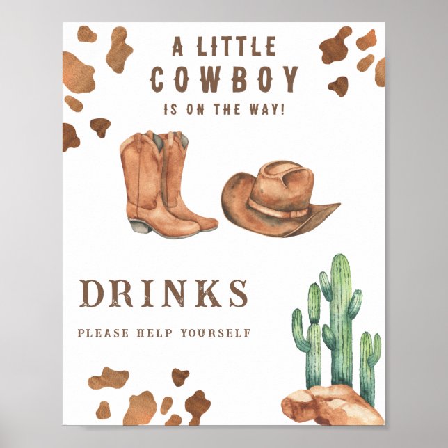 Cowboy - Boissons, servez-vous Affiche (Devant)