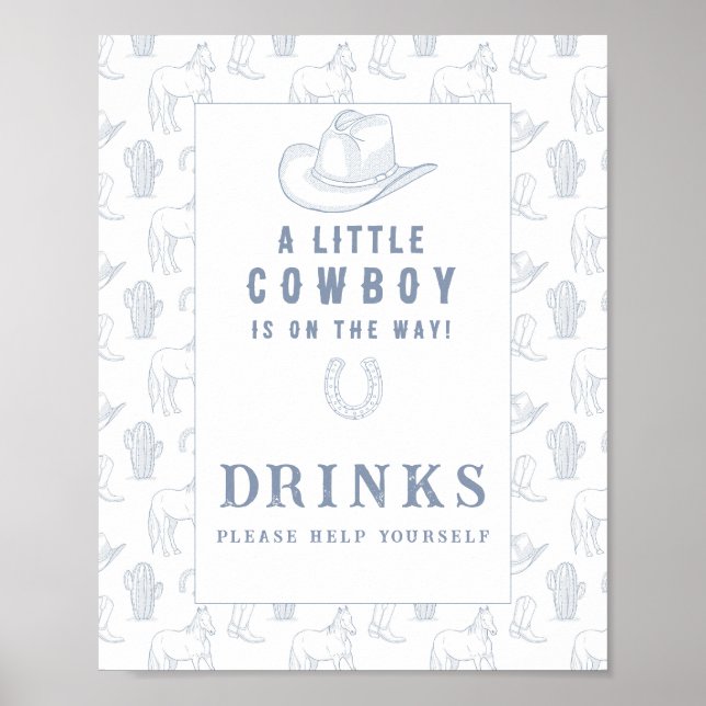 Cowboy - Boissons, servez-vous Affiche (Devant)