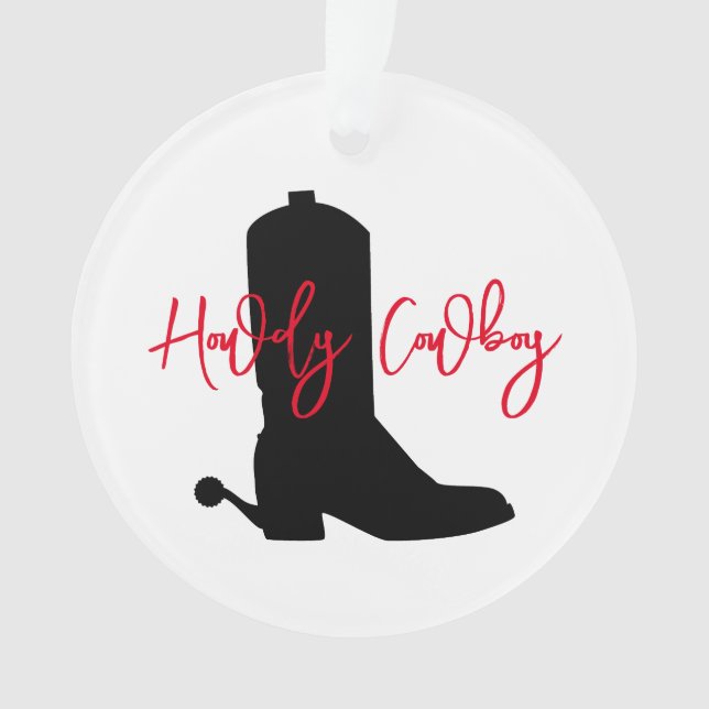 Cowboy Boot Silhouette HOWDY COWBOY bandana rouge (devant)