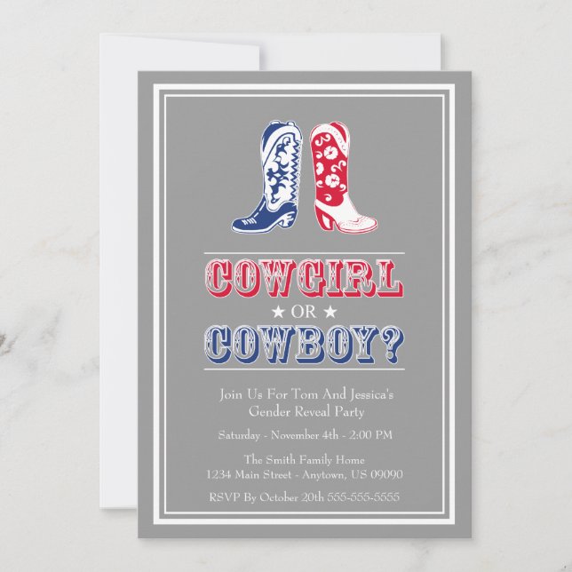 Cowboy Boots Genre Reveillez Party Invitations (Devant)