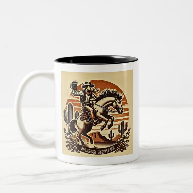 Cowboy Café Mug Retro Design (Gauche)