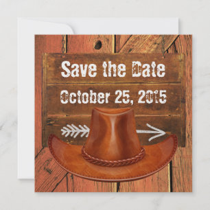 Cowboy Casquette Western Rustic Invitation