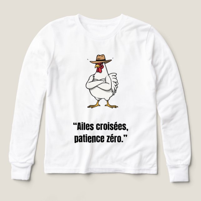 Cowboy Chicken Attitude – Funny Cartoon Tee (Motif recto)