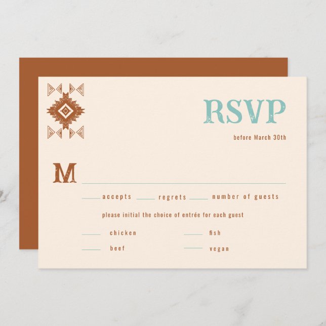 Cowboy Country Western QR Code Repas Mariage RSVP (Devant / Derrière)