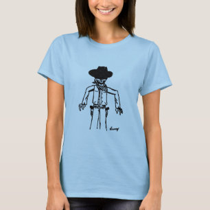 Cowboy Croquis Femme Poupée bébé T-shirt