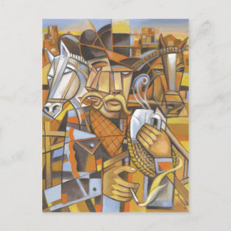 Cowboy cubisme Carte postale Art original