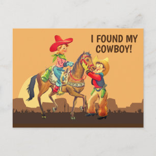Cowboy et Cowgirl Enregistrer la carte postale Dat