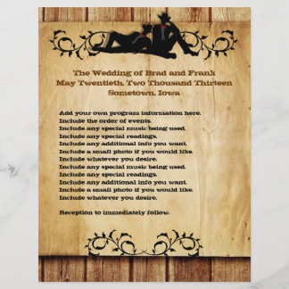 Cowboy Grooms Custom Gay Wedding Programmes