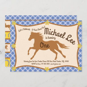 Cowboy Horse Pony Invitations d'anniversaire