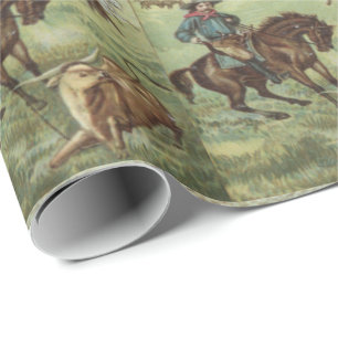 Cowboy occidental de papier d'emballage cadeau