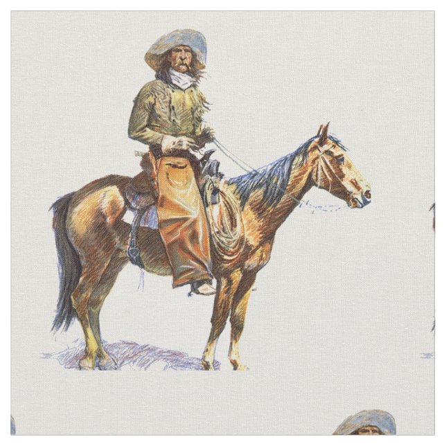 Cowboy occidental vintage sur le tissu de cheval (Fermer)