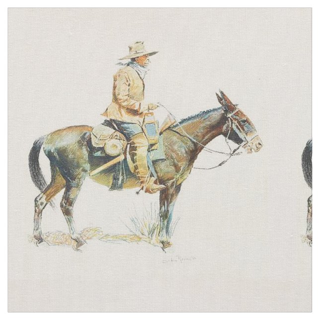 Cowboy occidental vintage sur le tissu de mule (Fermer)