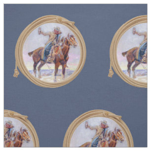 Cowboy occidental vintage sur le tissu d'équilibr
