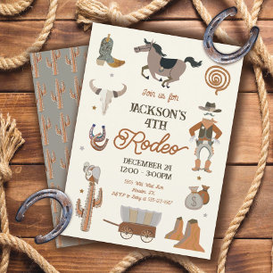 Cowboy Rodeo Anniversaire Fête Invitation