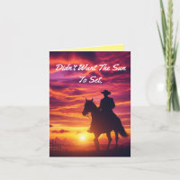 Cowboy Silhouette Carte de voeux Anniversaire