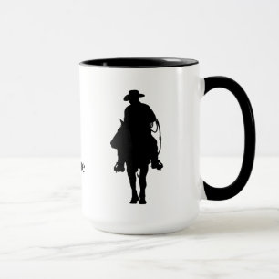 Cowboy sur cheval Silhouette Mug