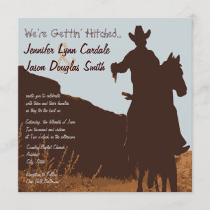 Cowboy sur Horse Country Western Faire-part de mar