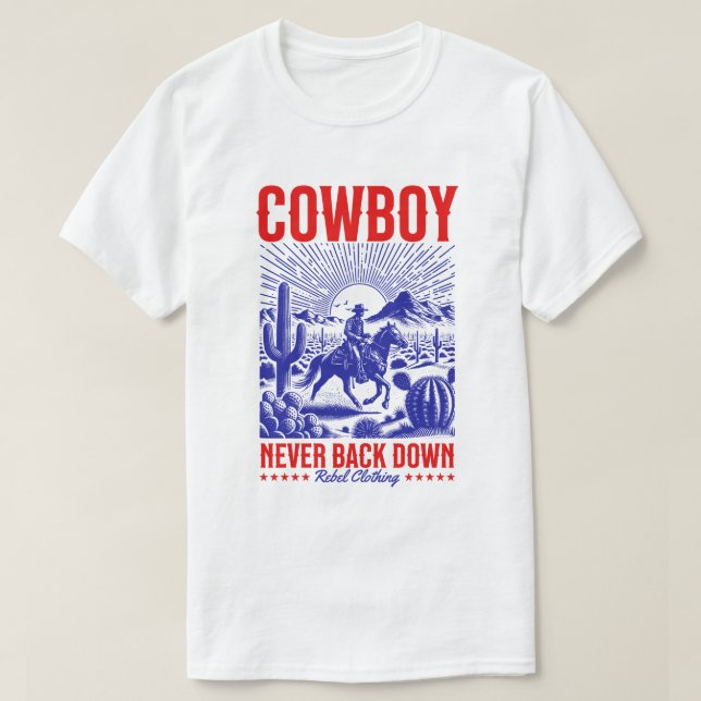 Cowboy sur un T-shirt Cheval (Design devant)