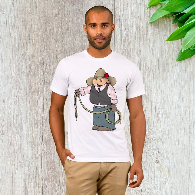 Cowboy Tenant Un T-shirt Lasso Mens (Créateur téléchargé)
