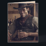 COWBOY TOUGH GUY ART BISTHDAE Carte de voeux<br><div class="desc">COWBOY TOUGH GUY BANTHDAY CARD. ADAPTÉE À LA FRAMINAGE.</div>