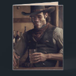 COWBOY TOUGH GUY ART BISTHDAE Carte de voeux<br><div class="desc">COWBOY TOUGH GUY BANTHDAY CARD. ADAPTÉE À LA FRAMINAGE.</div>