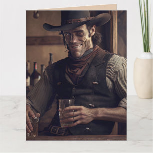 COWBOY TOUGH GUY ART BISTHDAE Carte de voeux