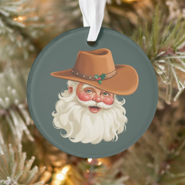 Cowboy Vintage Santa Funny Retro Western (Arbre)