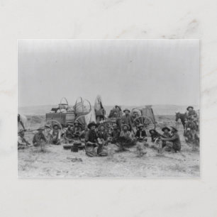 Cowboys assis par Supply Wagons Carte Postale