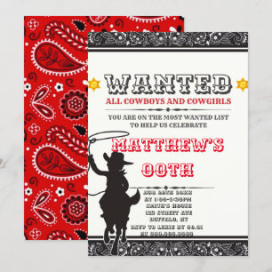 Cowboys & Cowgirls Bandana Invitations de fête d'a