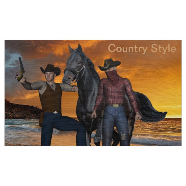 Cowboys Horse Saddle Pays Style Tissu (Yard)