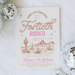 Cowgirl 40th Rodeo Anniversaire Invitation<br><div class="desc">Cowgirl 40th Birthday Invitation Prêt à être personnalisé par vous!</div>