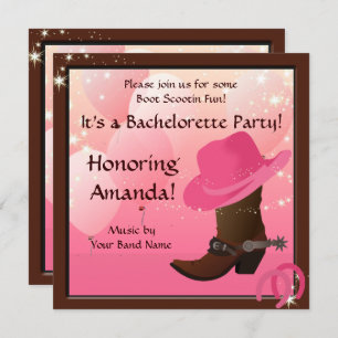 Cowgirl Bachelorette Party Invitation personnalisé