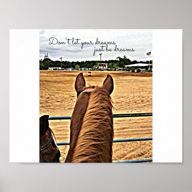 Cowgirl Barrel Racer Motivational Citation Poster (Devant)