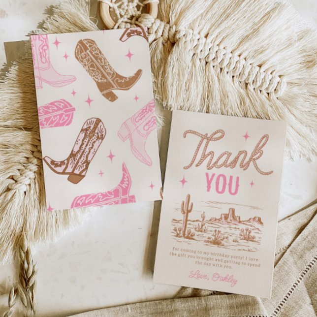 Cowgirl Carte de remerciements fête d'anniversaire (Créateur téléchargé)