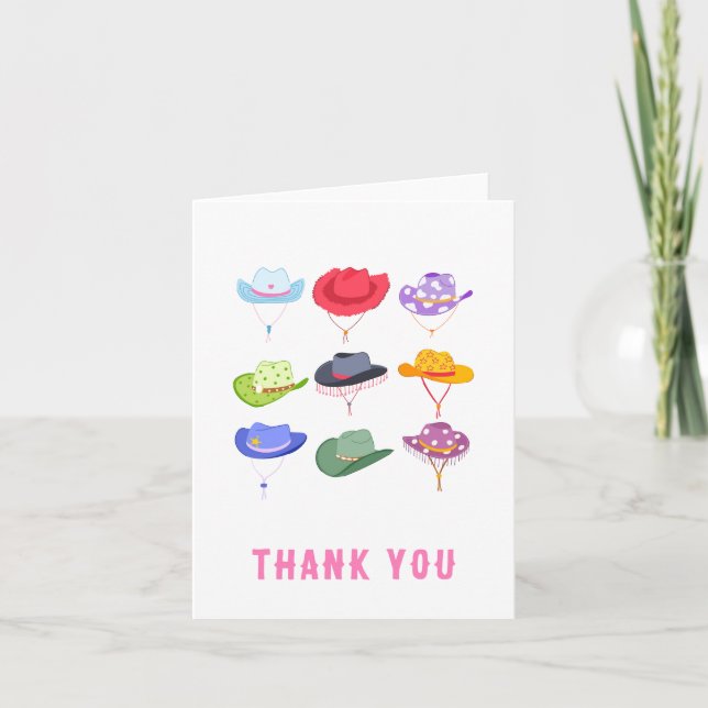 Cowgirl Casquette Western Carte de remerciements (Devant)