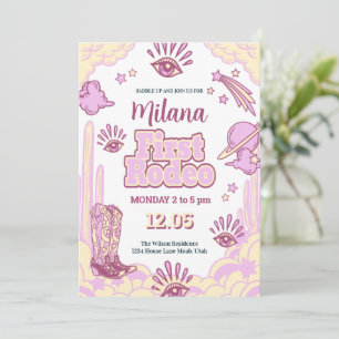 Cowgirl First Rodeo Western Invitation d'anniversa