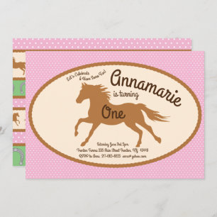 Cowgirl Horse Pony Invitations d'anniversaire